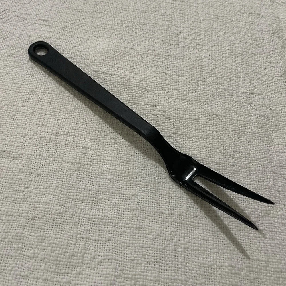 Vintage‎ Tailor Made Products Black Nylon Plastic Cooking Fork 11.5